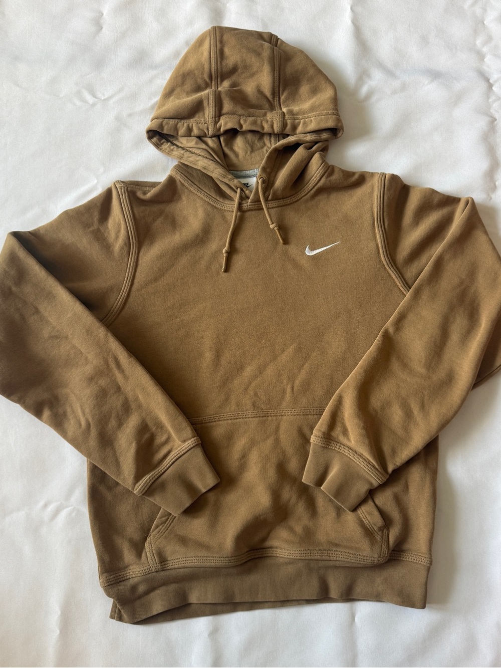 Nike Brown Pullover Hoodie with White Swoosh